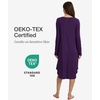 GYS Bamboo Viscose Nightgowns for Women Soft Long Sleeve V-Neck Night Shirt(Purple)