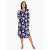 GYS Bamboo Viscose Nightgowns for Women Soft Long Sleeve V-Neck Night Shirt(Purple Floral)