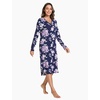 GYS Bamboo Viscose Nightgowns for Women Soft Long Sleeve V-Neck Night Shirt(Purple Floral)
