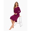 GYS Bamboo Viscose Nightgowns for Women Soft Long Sleeve V-Neck Night Shirt(Purplish Red)