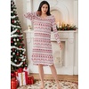 GYS Bamboo Viscose Nightgowns for Women Soft Long Sleeve V-Neck Night Shirt(Red Elk)
