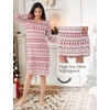 GYS Bamboo Viscose Nightgowns for Women Soft Long Sleeve V-Neck Night Shirt(Red Elk)