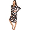 GYS Bamboo Viscose Nightgowns for Women Soft Long Sleeve V-Neck Night Shirt(Santa Claus Black)