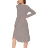 GYS Bamboo Viscose Nightgowns for Women Soft Long Sleeve V-Neck Night Shirt(Taupe)