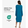 GYS Bamboo Viscose Nightgowns for Women Soft Long Sleeve V-Neck Night Shirt(Teal Blue)