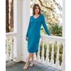 GYS Bamboo Viscose Nightgowns for Women Soft Long Sleeve V-Neck Night Shirt(Teal Blue)