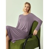 GYS Bamboo Viscose Nightgowns for Women Soft Long Sleeve V-Neck Night Shirt(Violet)