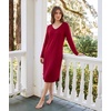 GYS Bamboo Viscose Nightgowns for Women Soft Long Sleeve V-Neck Night Shirt(Wine)