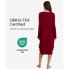 GYS Bamboo Viscose Nightgowns for Women Soft Long Sleeve V-Neck Night Shirt(Wine)