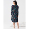GYS Bamboo Viscose Nightgowns for Women Soft Long Sleeve V-Neck Night Shirt(Xmas Chaos)
