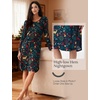 GYS Bamboo Viscose Nightgowns for Women Soft Long Sleeve V-Neck Night Shirt(Xmas Chaos)