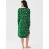 GYS Bamboo Viscose Nightgowns for Women Soft Long Sleeve V-Neck Night Shirt(Xmas Green)