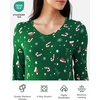 GYS Bamboo Viscose Nightgowns for Women Soft Long Sleeve V-Neck Night Shirt(Xmas Green)