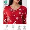 GYS Bamboo Viscose Nightgowns for Women Soft Long Sleeve V-Neck Night Shirt(Xmas Red)