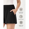 GYS Bamboo Viscose Pajama Shorts for Women, Ultra-Soft Comfy Lounge Shorts(Black)