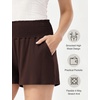 GYS Bamboo Viscose Pajama Shorts for Women, Ultra-Soft Comfy Lounge Shorts(Dark Brown)