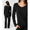 GYS Bamboo Viscose Pajamas for Women Long Sleeve Sleepwear for Hot Sleepers(Black)