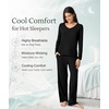 GYS Bamboo Viscose Pajamas for Women Long Sleeve Sleepwear for Hot Sleepers(Black)