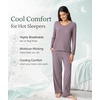 GYS Bamboo Viscose Pajamas for Women Long Sleeve Sleepwear for Hot Sleepers(Dusty Purple)