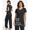 GYS Bamboo Viscose Pajamas for Women Set, Buttery-soft Loungewear PJs Set(Black)