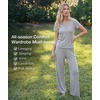 GYS Bamboo Viscose Pajamas for Women Set, Buttery-soft Loungewear PJs Set(Heather Grey)