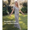 GYS Bamboo Viscose Pajamas for Women Set, Buttery-soft Loungewear PJs Set(Heather Grey)