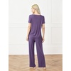 GYS Bamboo Viscose Pajamas for Women Set Short Sleeve Soft Summer Sleepwear(Air Purple)