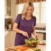 GYS Bamboo Viscose Pajamas for Women Set Short Sleeve Soft Summer Sleepwear(Air Purple)