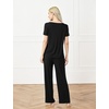 GYS Bamboo Viscose Pajamas for Women Set Short Sleeve Soft Summer Sleepwear(Black)