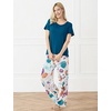 GYS Bamboo Viscose Pajamas for Women Set Short Sleeve Soft Summer Sleepwear(Lyons Blue/Pumpkin)