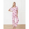 GYS Bamboo Viscose Pajamas for Women Set Short Sleeve Soft Summer Sleepwear(Pink Coffee Cup)