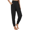 GYS Bamboo Viscose Women Joggers Pajama Pants(Black)