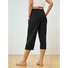 GYS Bamboo Viscose Women Pajama Pants, Soft Lightweight Capri Sleepwear(Black)