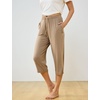 GYS Bamboo Viscose Women Pajama Pants, Soft Lightweight Capri Sleepwear(Camel)
