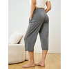 GYS Bamboo Viscose Women Pajama Pants, Soft Lightweight Capri Sleepwear(Dark Heather Grey)