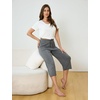 GYS Bamboo Viscose Women Pajama Pants, Soft Lightweight Capri Sleepwear(Dark Heather Grey)
