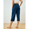 GYS Bamboo Viscose Women Pajama Pants, Soft Lightweight Capri Sleepwear(Ink Blue)