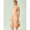 GYS Bamboo Viscose Women Sleeveless Nightgown, Spaghetti Strap Sleep Dress(Beige)