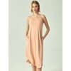 GYS Bamboo Viscose Women Sleeveless Nightgown, Spaghetti Strap Sleep Dress(Beige)