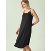 GYS Bamboo Viscose Women Sleeveless Nightgown, Spaghetti Strap Sleep Dress(Black)