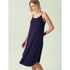 GYS Bamboo Viscose Women Sleeveless Nightgown, Spaghetti Strap Sleep Dress(Navy)