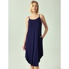 GYS Bamboo Viscose Women Sleeveless Nightgown, Spaghetti Strap Sleep Dress(Navy)