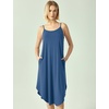 GYS Bamboo Viscose Women Sleeveless Nightgown, Spaghetti Strap Sleep Dress(Prussian Blue)