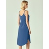 GYS Bamboo Viscose Women Sleeveless Nightgown, Spaghetti Strap Sleep Dress(Prussian Blue)