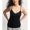 GYS Bamboo Viscose Women’s Camisole Pajama Top, Cooling Spaghetti Strap Top(Black)