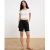 GYS Bamboo Viscose Womens Pajama Shorts with Pockets(Black)