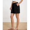 GYS Bamboo Viscose Womens Pajama Shorts with Pockets(Black)