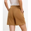 GYS Bamboo Viscose Womens Pajama Shorts with Pockets(Brown)