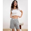 GYS Bamboo Viscose Womens Pajama Shorts with Pockets(Light Heather Grey)