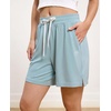 GYS Bamboo Viscose Womens Pajama Shorts with Pockets(​turquoise)